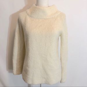 Moth Anthropologie White Mockneck Sweater